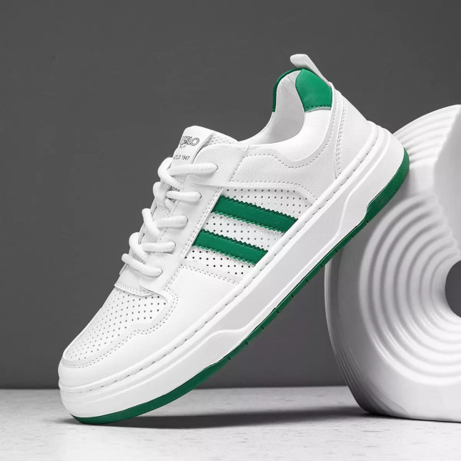 CARTELO White & Green Men's Casual Sneakers EK7827TH