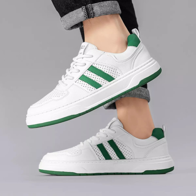 CARTELO White & Green Men's Casual Sneakers EK7827TH