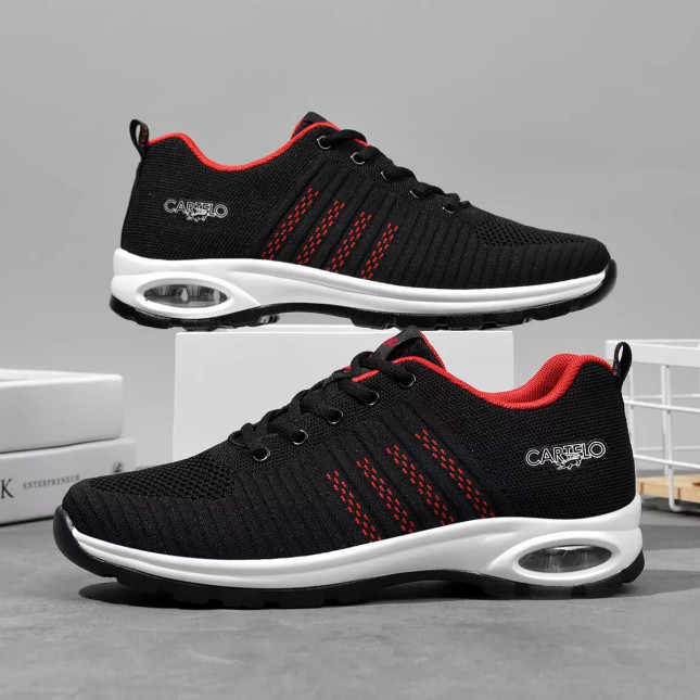 CARTELO Black & Red Sports Shoes EY6686K