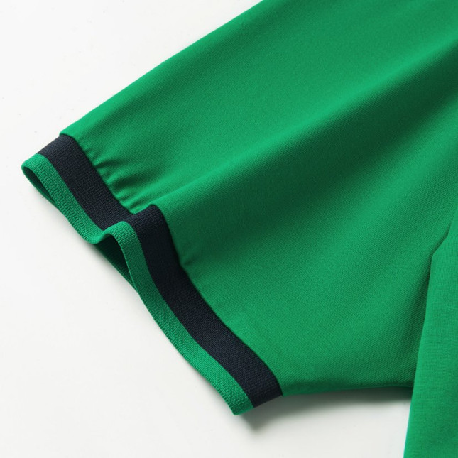 Crocodile Contrast Lapel Cotton Polo Shirt Model C641130265654