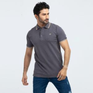 Men’s Grey Color Slim Fit Polo T-Shirt